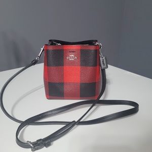 COACH BUFFALO PRINT MINI BUCKET BAG. CROSSBODY.